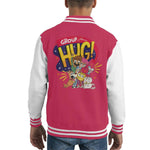 Load image into Gallery viewer, Boy Girl Dog Cat Mouse Cheese Group Hug Kid&#39;s Varsity Jacket

