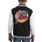Load image into Gallery viewer, Me Right You Wrong Kids Varsity Jacket
