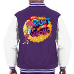 Load image into Gallery viewer, Boy Girl Dog Cat Mouse Cheese Me Right You Wrong Men&#39;s Varsity Jacket
