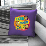Load image into Gallery viewer, Lights Camera Cheese Cushion
