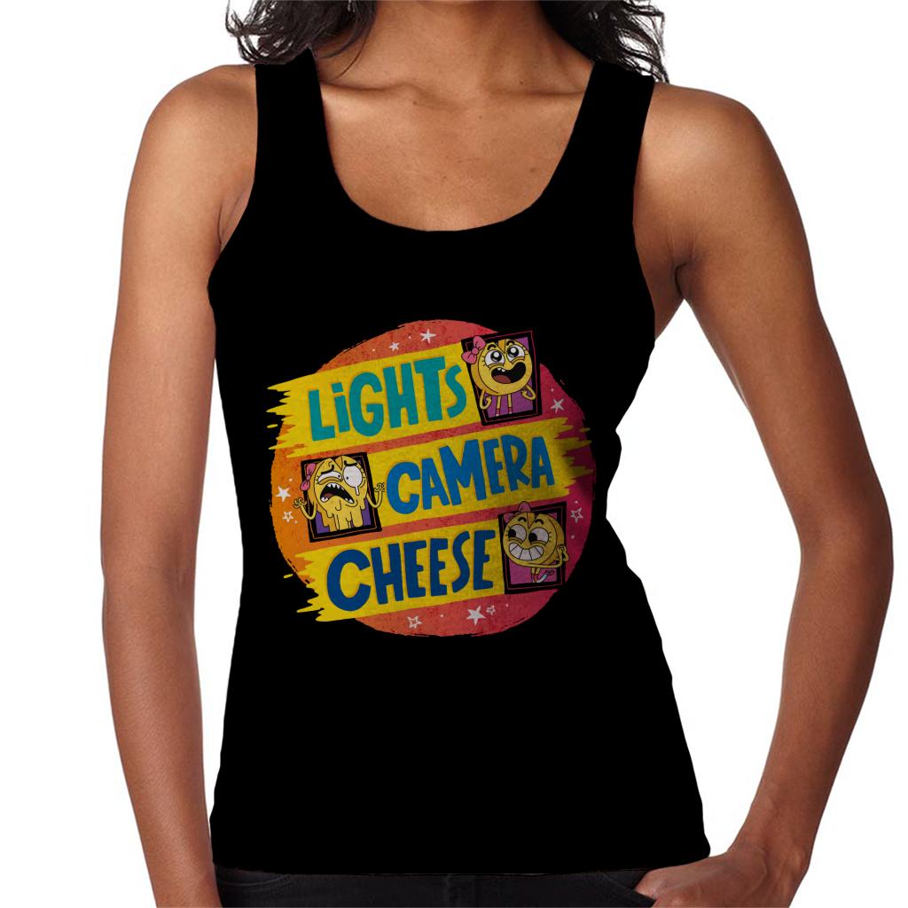 Boy Girl Dog Cat Mouse Cheese Lights Camera Cheese Women's Vest