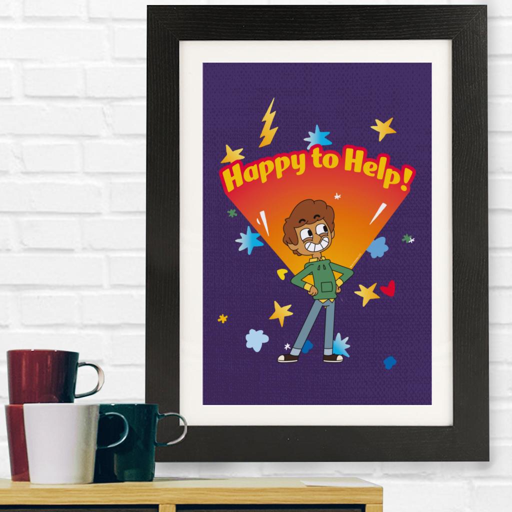 Happy To Help Framed Print
