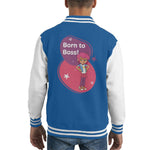 Load image into Gallery viewer, Boy Girl Dog Cat Mouse Cheese Born To Boss Kid&#39;s Varsity Jacket
