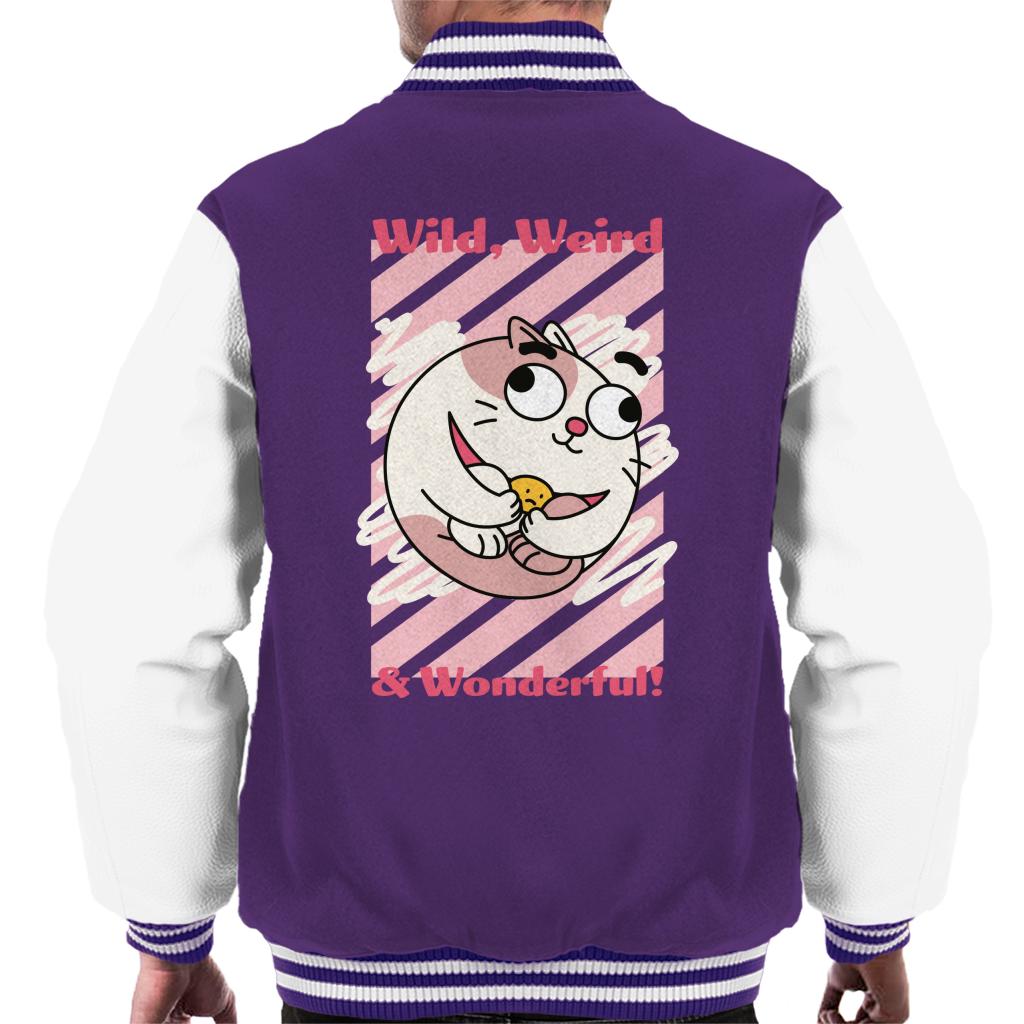 Boy Girl Dog Cat Mouse Cheese Wild Weird Wonderful Men's Varsity Jacket