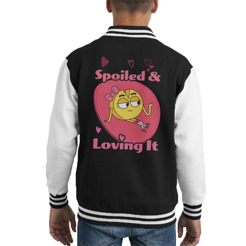 Boy Girl Dog Cat Mouse Cheese Spoiled And Loving It Kid's Varsity Jacket